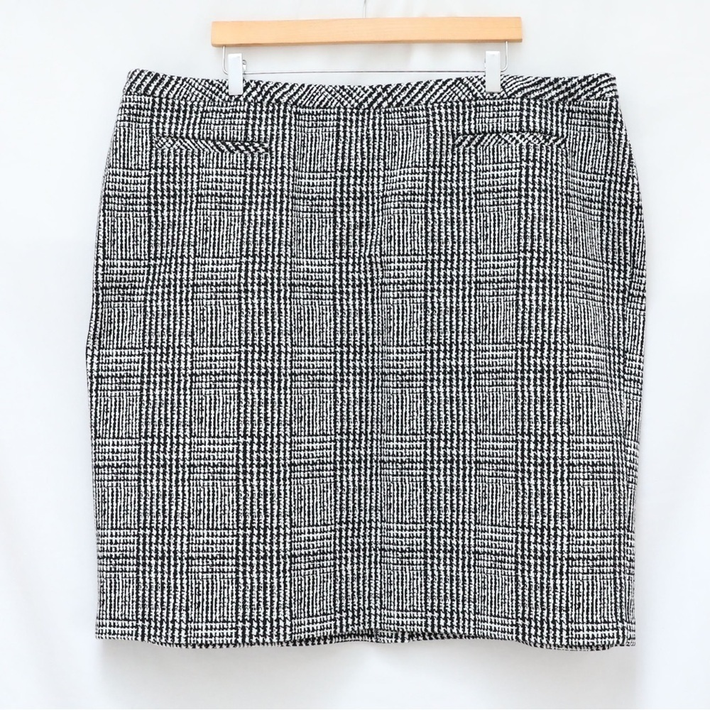 NWT Talbots straight mini skirt short plaid size US 24W work office business new